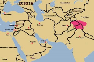 Kashmir Map of World Highlighting Kashmir