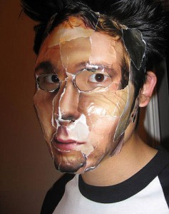 Halloween costume paperface