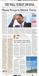 Wall Street Journal Obama Election Victory Newspaper Wall Street Journal Obama Election Victory Newspaper